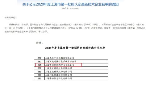 上海市軟件評(píng)測(cè)中心